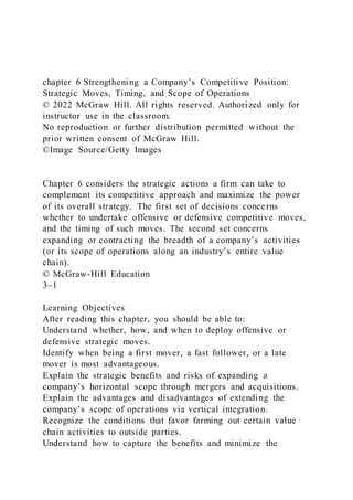 chapter 6 Strengthening a Company’s Competitive Position Strat | DOCX