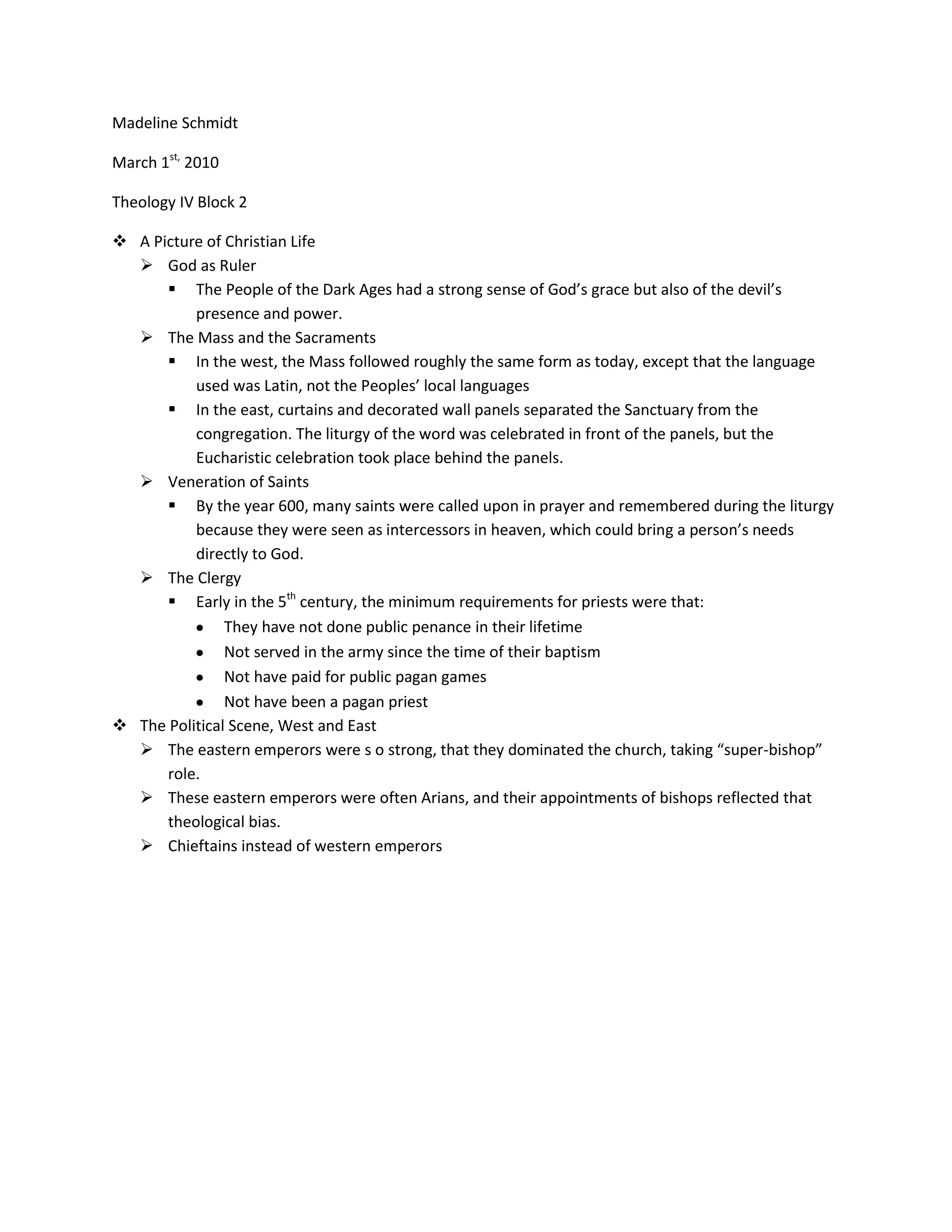 Madeline Schmidt<br />March 1st, 2010<br />Theology IV Block 2<br />A Picture of Christian Life