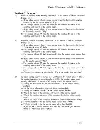 Continuous Probability Distribution Sample Problems Chapter 6 | DOCX