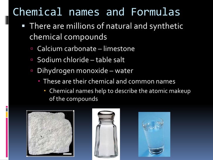 salt table formula atomic Formulas : Chemical Chapter and Names 7.1