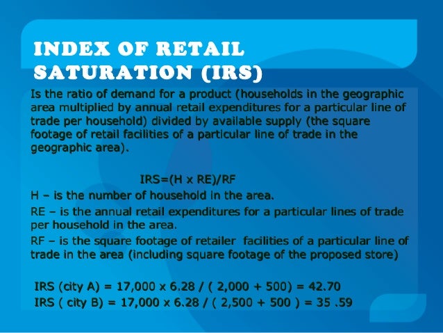 Index Of Retail Saturation Formula