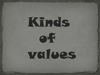 Kinds
 of
values
 