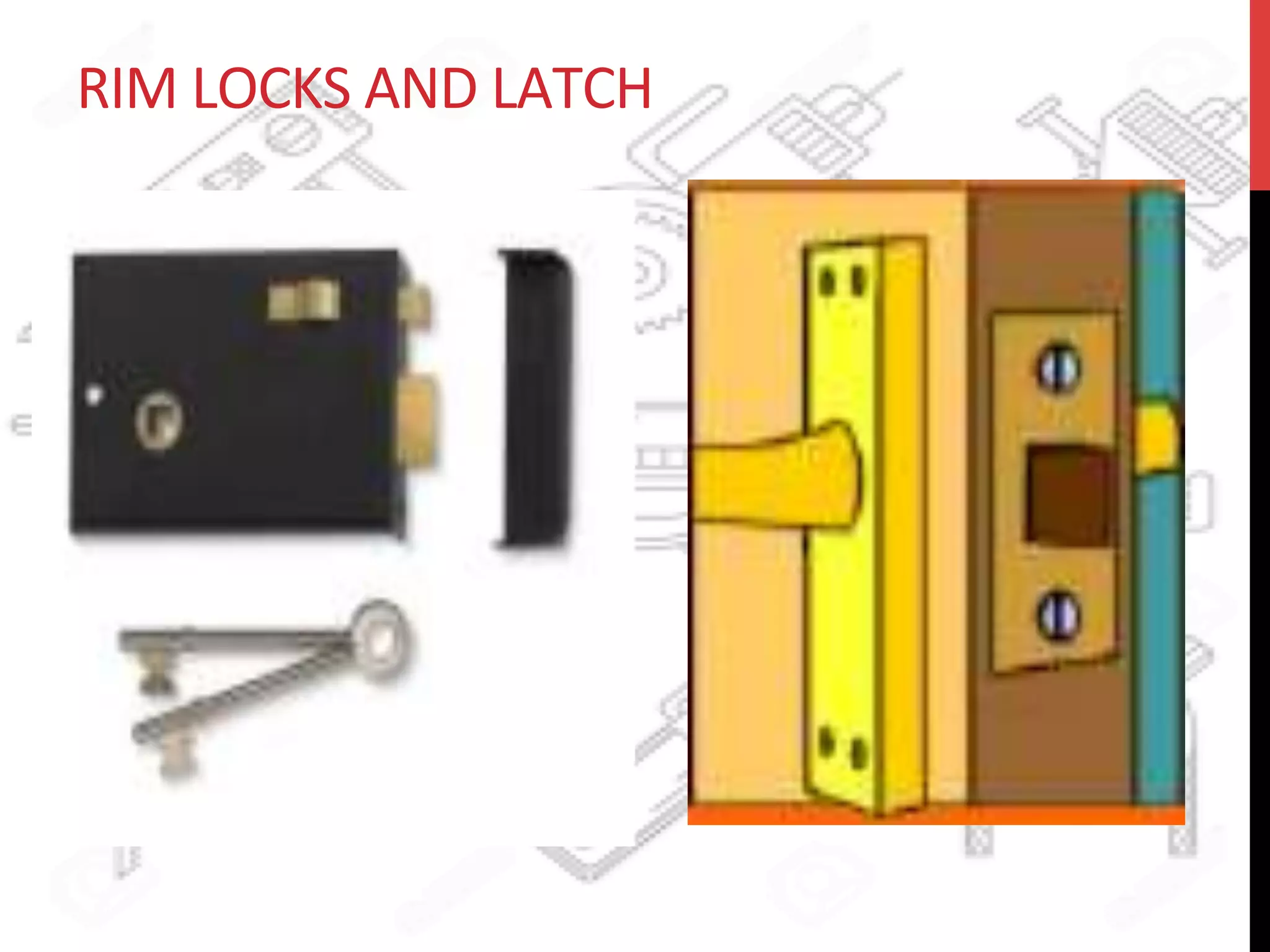 RIM	
  LOCKS	
  AND	
  LATCH	
  	
  
 