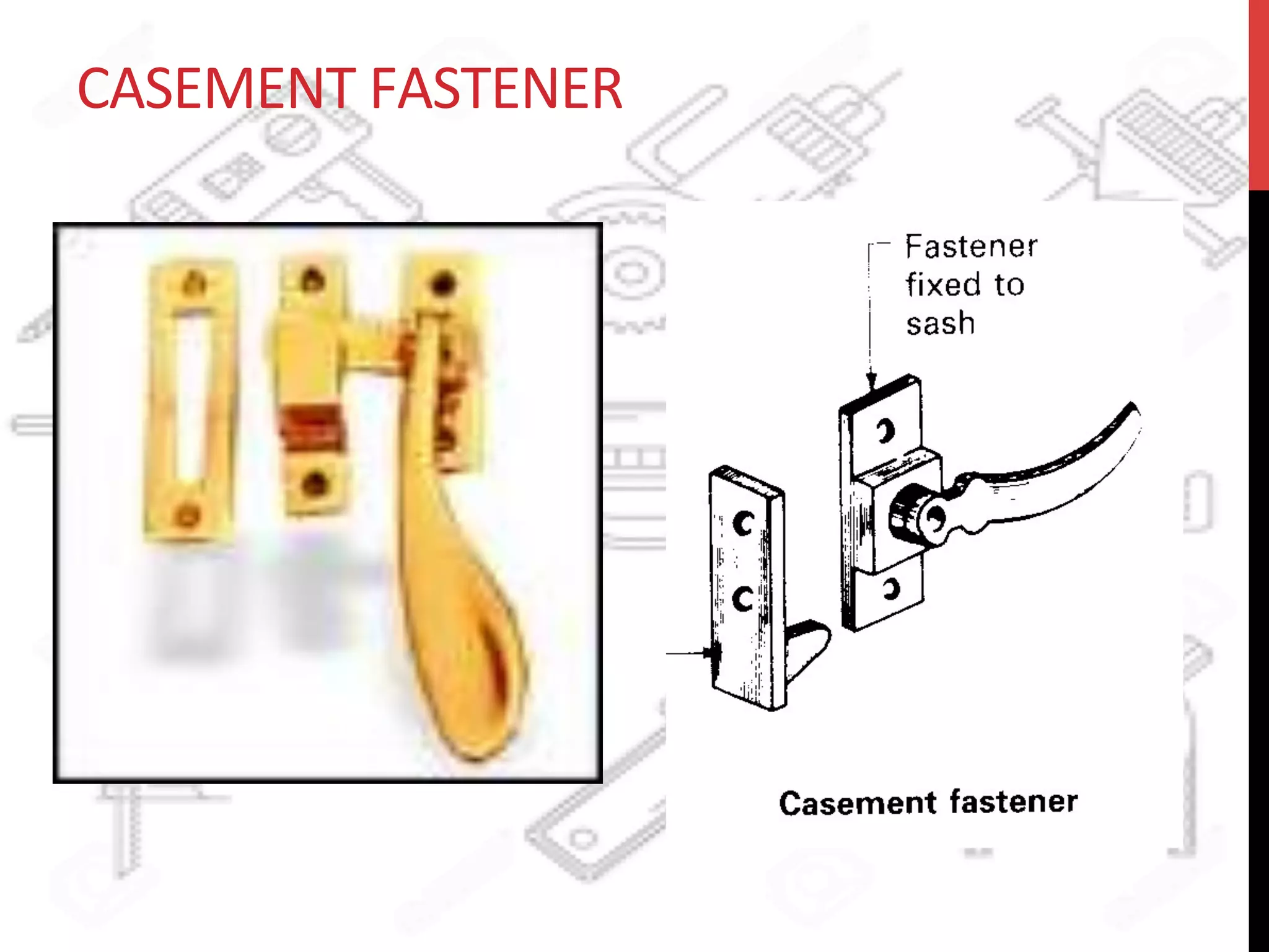 CASEMENT	
  FASTENER	
  	
  
 