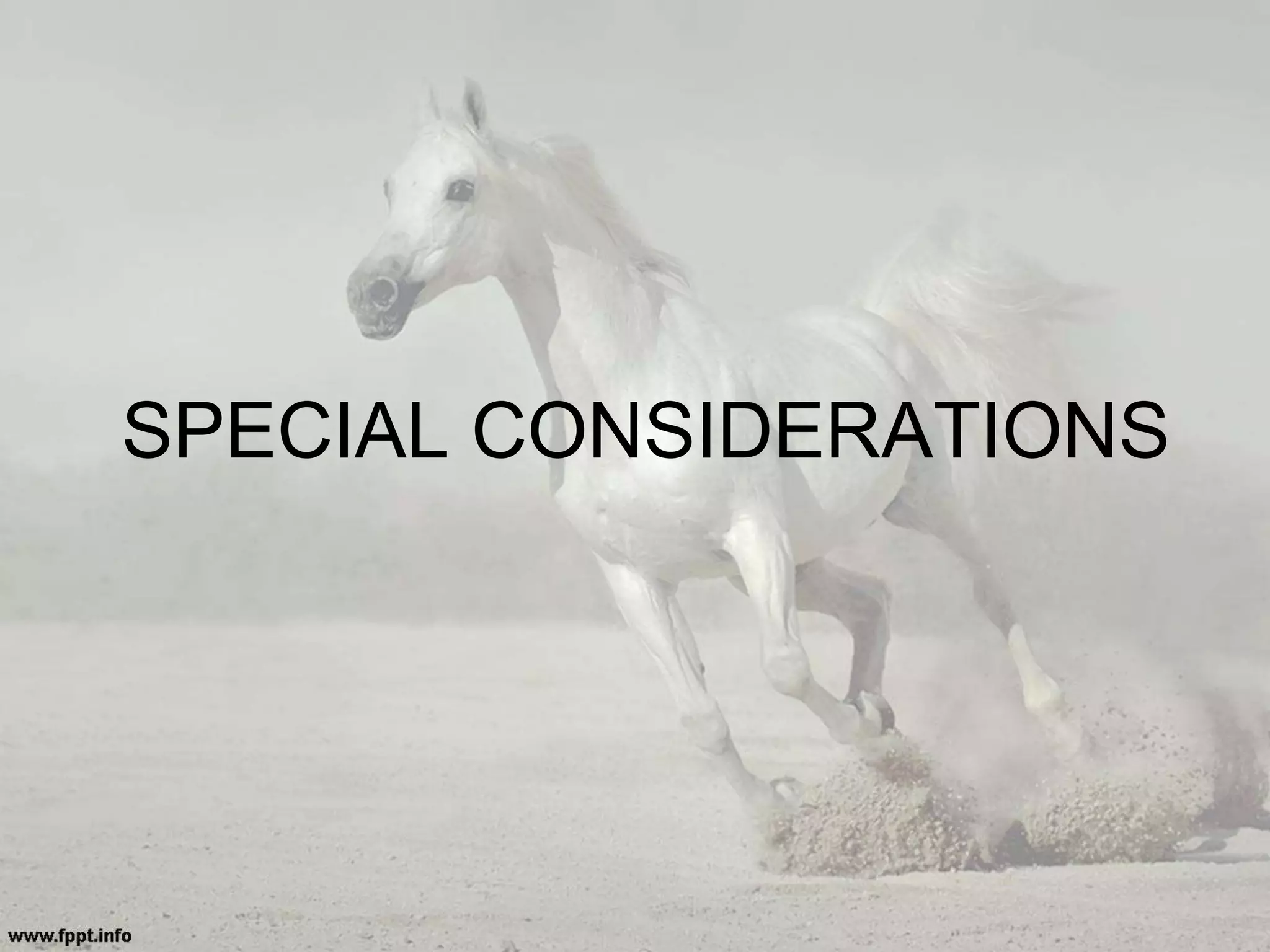 SPECIAL CONSIDERATIONS
 
