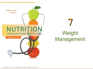 Weight
Management
77
Copyright © 2017 Cengage Learning. All Rights Reserved.
 