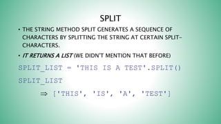 Lists and Tuples | PPTX
