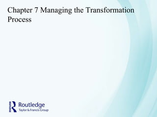 Chapter 7 Managing the Transformation
Process
 