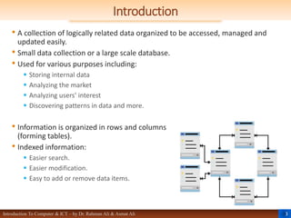 Chapter 7. Databases Chapter In Introduction to Computer. Pptx | PPTX
