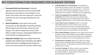 29
KEY FUNCTIONALITIES REQUIRED FOR AI-BASED TESTING
 