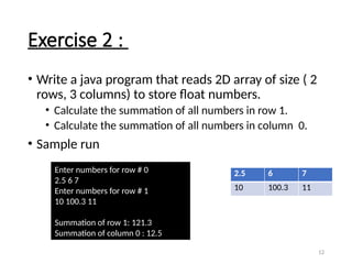 Two-dimensional arrays in Java chapter 7 | PPTX