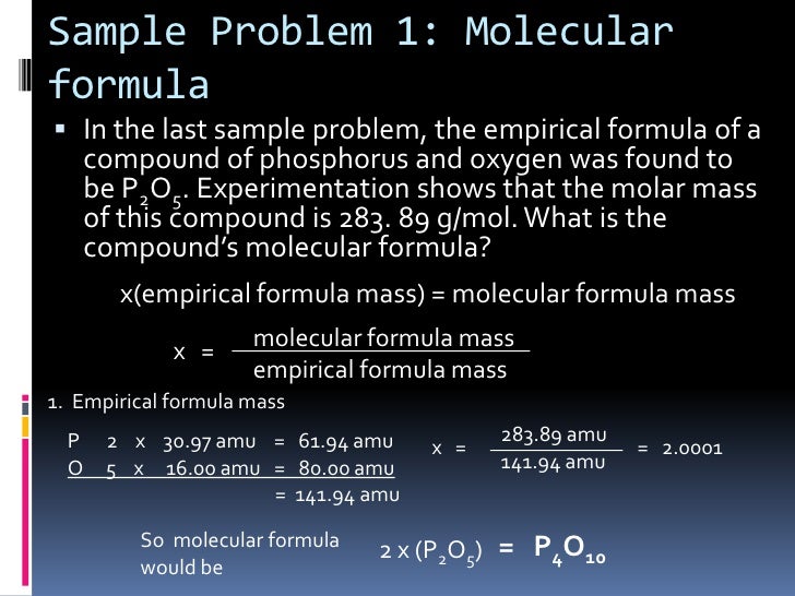 Chapter 7.4 : Determining Chemical Formulas