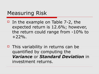 Chapter7 an introduction to risk and return | PPT