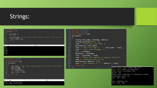 Arrays and Strings | PPTX