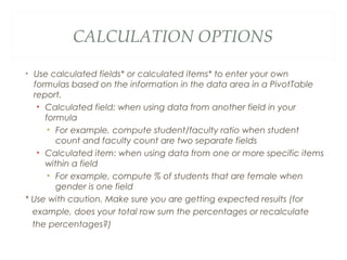 Pivottable Example For Student Chapter 7 -DescriptiveStatistics and Pivot Table | PPT