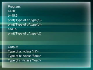introduction to python | PPTX