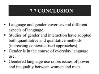Chapter 7 language & gender | PPTX