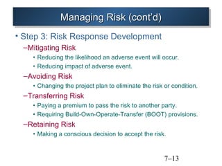 Chapter 7 managing risk | PPT