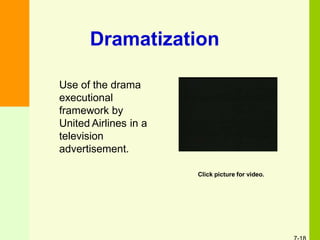 Dramatization
Use of the drama
executional
framework by
United Airlines in a
television
advertisement.
Click picture for video.
 