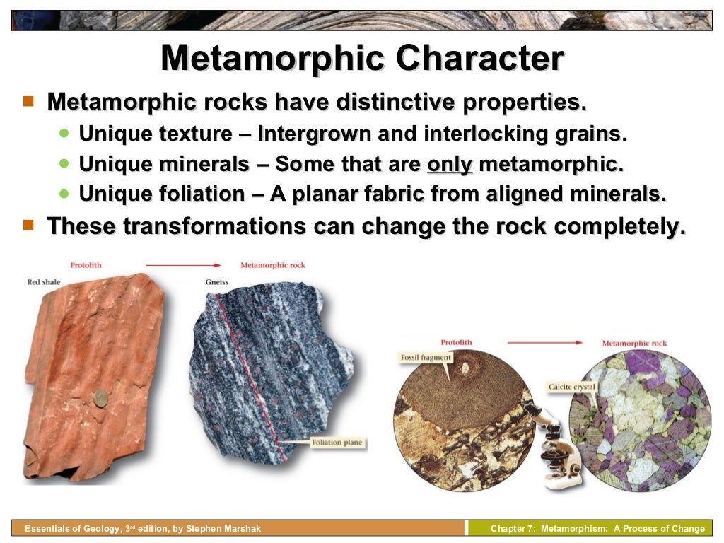 Chapter 7 metamorphic rocks