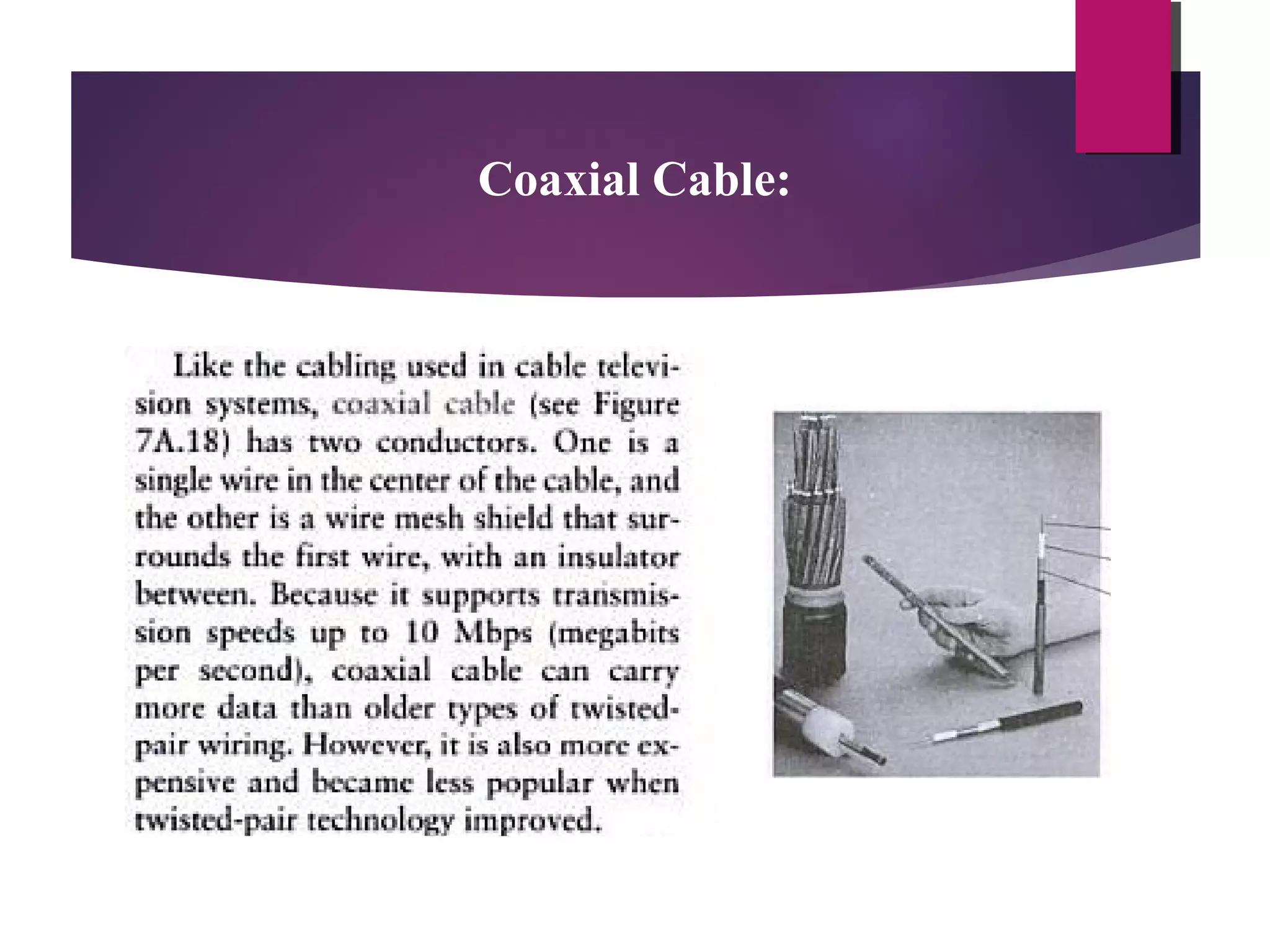 Coaxial Cable:

 