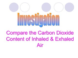 Compare the Carbon Dioxide 
Content of Inhaled & Exhaled 
Air 
 