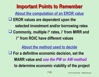 Chapter 7 ror analysis for a single alternative | PPT | Stocks and ...