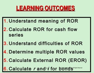 Chapter 7 ror analysis for a single alternative | PPT | Stocks and ...