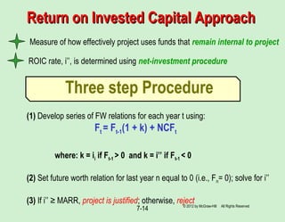 Chapter 7 ror analysis for a single alternative | PPT