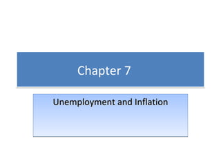 Chapter 7
Unemployment and Inflation

 