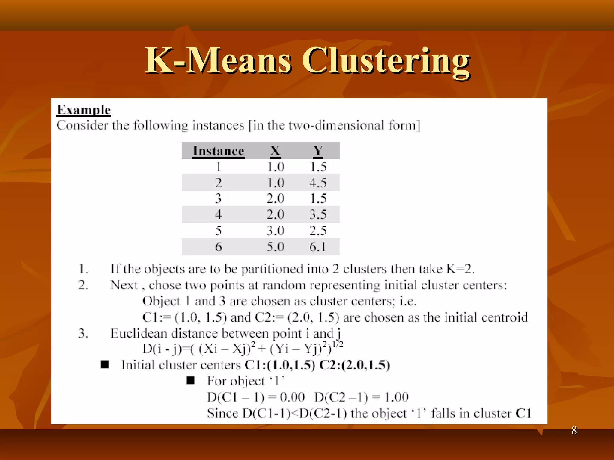 88
K-Means ClusteringK-Means Clustering
 
