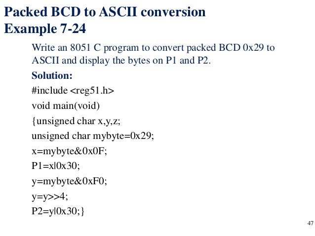 c program to convert ascii to bcd c program to convert ascii to bcd