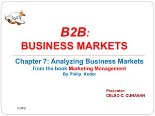 ANALYZING
BUSINESS MARKETS
Marketing Management
07 February 2014

MMPD

 