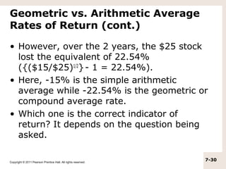Chapter 7 an introduction to risk and return | PPT