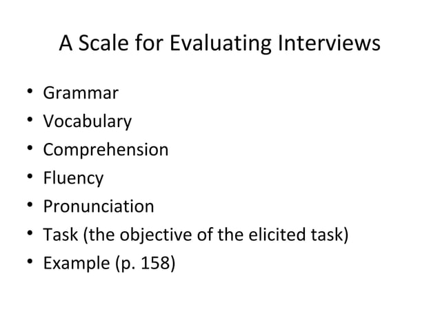 Chapter 7(assessing speaking ) | PPT | Education