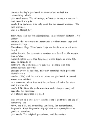 CHAPTER 7 Authentication and Authorization On | DOCX
