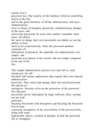 CHAPTER 7 Authentication and Authorization On | DOCX