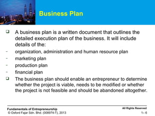 2016 DFE3613 Chapter 7 Business Plan | PPT