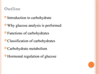 Comprehensive Overview of Carbohydrates and Glucose Analysis in ...