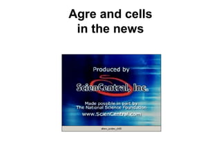 Agre and cells
in the news
 