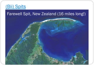 (Bii) Spits
Farewell Spit, New Zealand (16 miles long!)
 