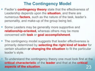 Contingency theories of leadership | PDF