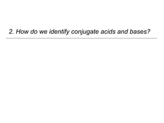 Ionic Equilibria (I)
2. How do we identify conjugate acids and bases?
 