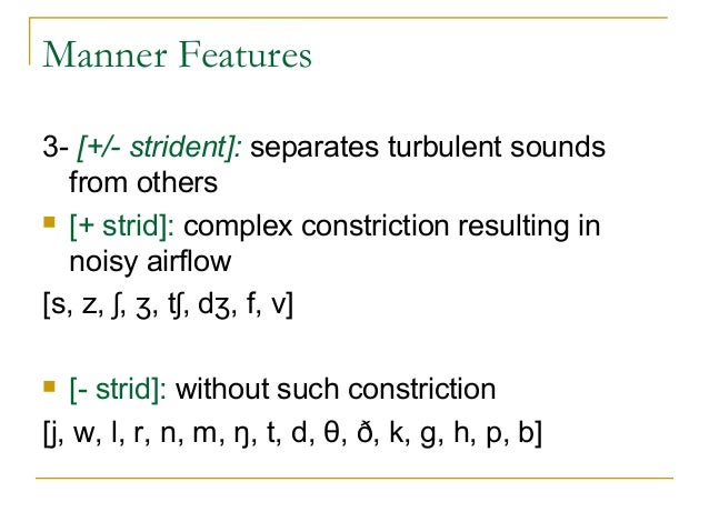 Phonology Chapter 7 Features