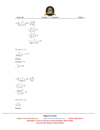 Chapter 7 integrals | PDF