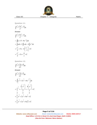 Chapter 7 integrals | PDF