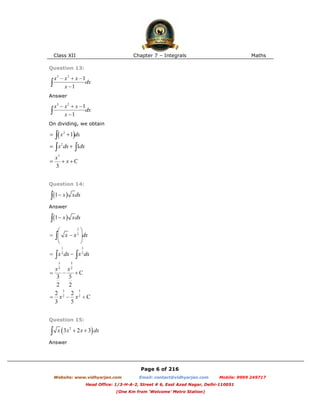 Chapter 7 integrals | PDF