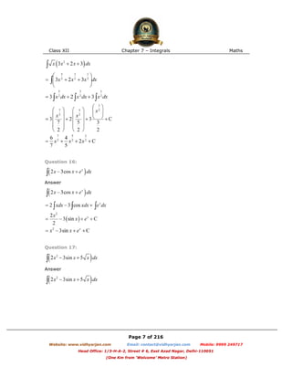 Chapter 7 integrals | PDF
