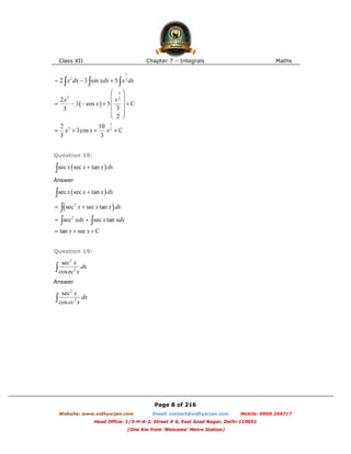 Chapter 7 integrals | PDF