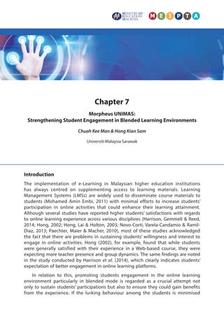 Morpheus UNIMAS: Strengthening Student Engagement in Blended Learning ...